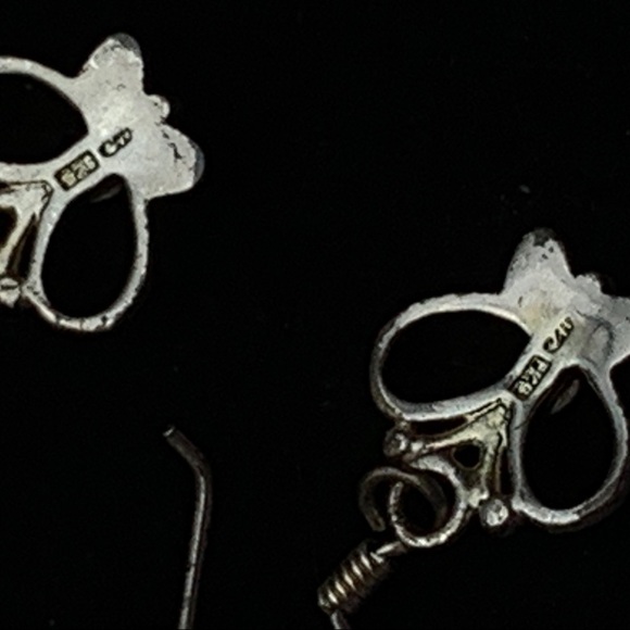 Sterling Silver Butterfly Dangle Earrings - Picture 5 of 13